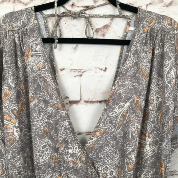 Free People Universal‎ Surplice Jumpsuit In Taupe - Picture 6 of 8